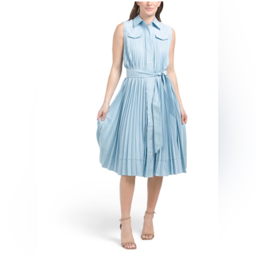 ELIE TAHARI FLORENTINE ALEXA PLEATED DRES SIZE LARGE brand new with tags 🏷️
